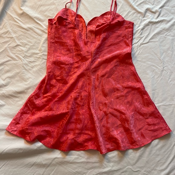 Victoria's Secret Coral Satin Floral Dress - Picture 10 of 12